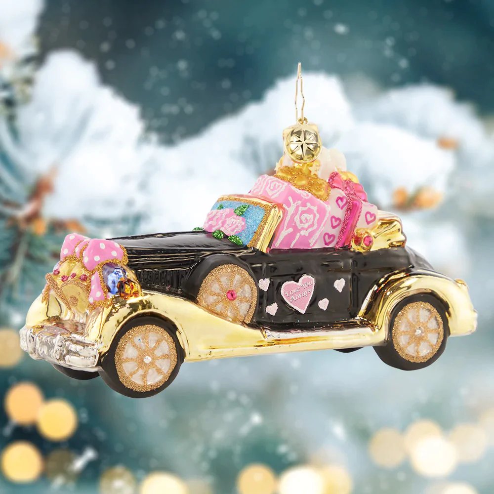 An image of Christopher Radko Just Married Roadster Ornament