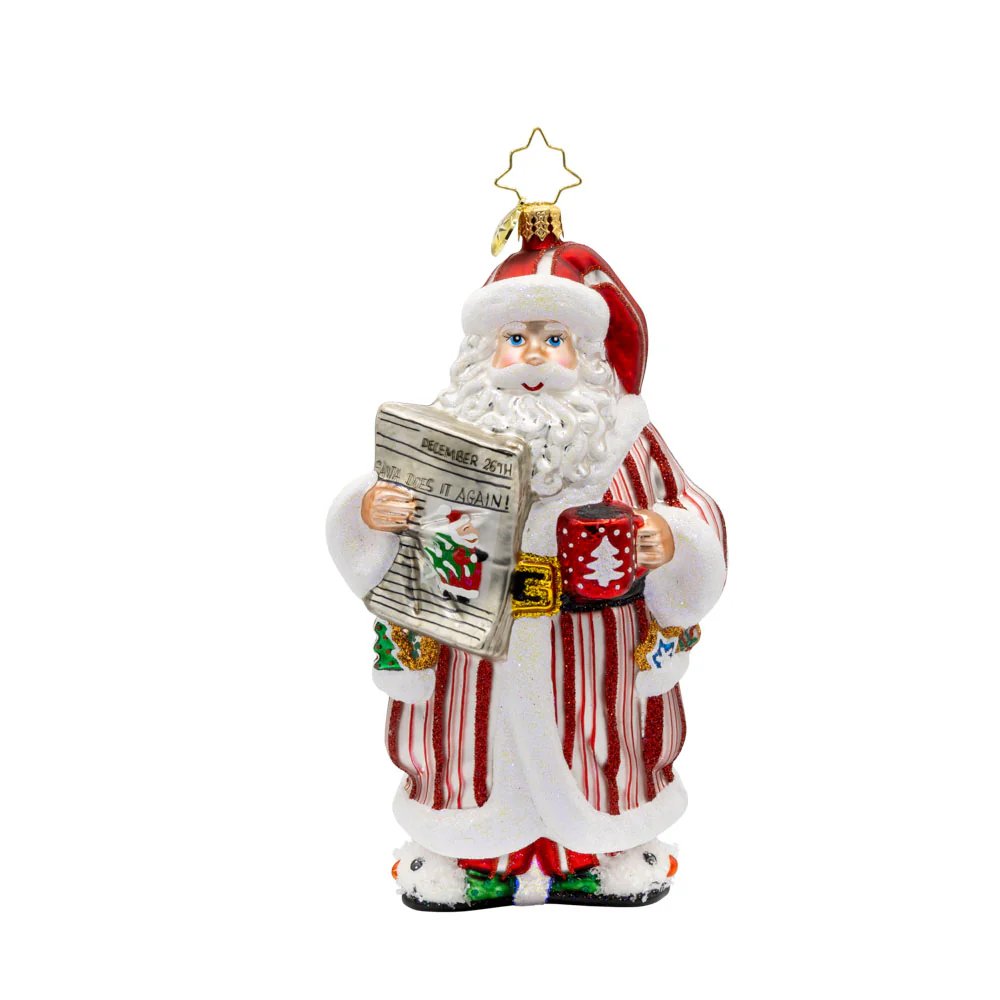 An image of Christopher Radko Santa's Daily News Ornament