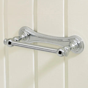 Valsan Kingston Polished Nickel Double Post Paper Holder on a ivory colored wall