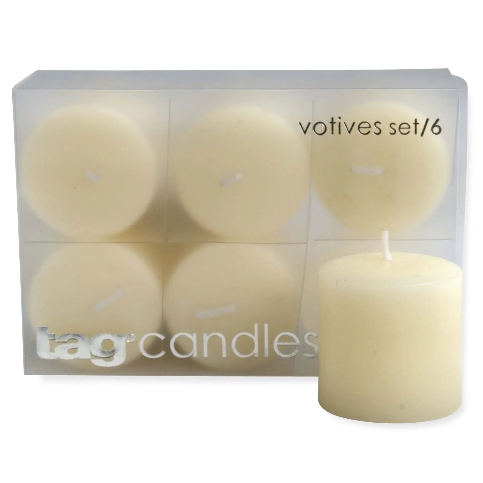 Tag Basic Votive Candle Set Of 6 - Ivory