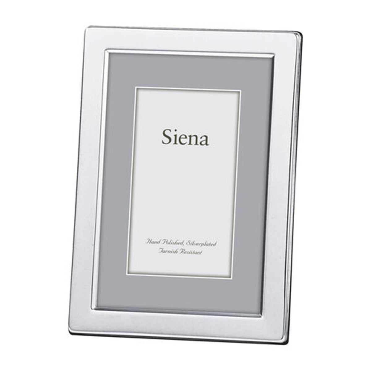 An image of Siena Flat Rounded Edge Silverplate Frame - 4x6