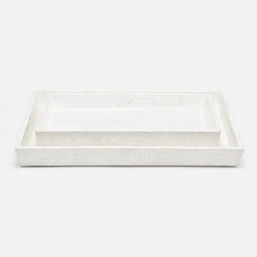 Pigeon and Poodle Callas Rectangular Tray Set of 2 in White