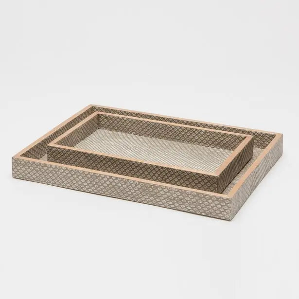 Pigeon and Poodle Goa Tray Set of 2 in Sand