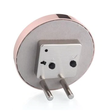 An image of Addison Ross Rose Gold Taupe Enamel Clock