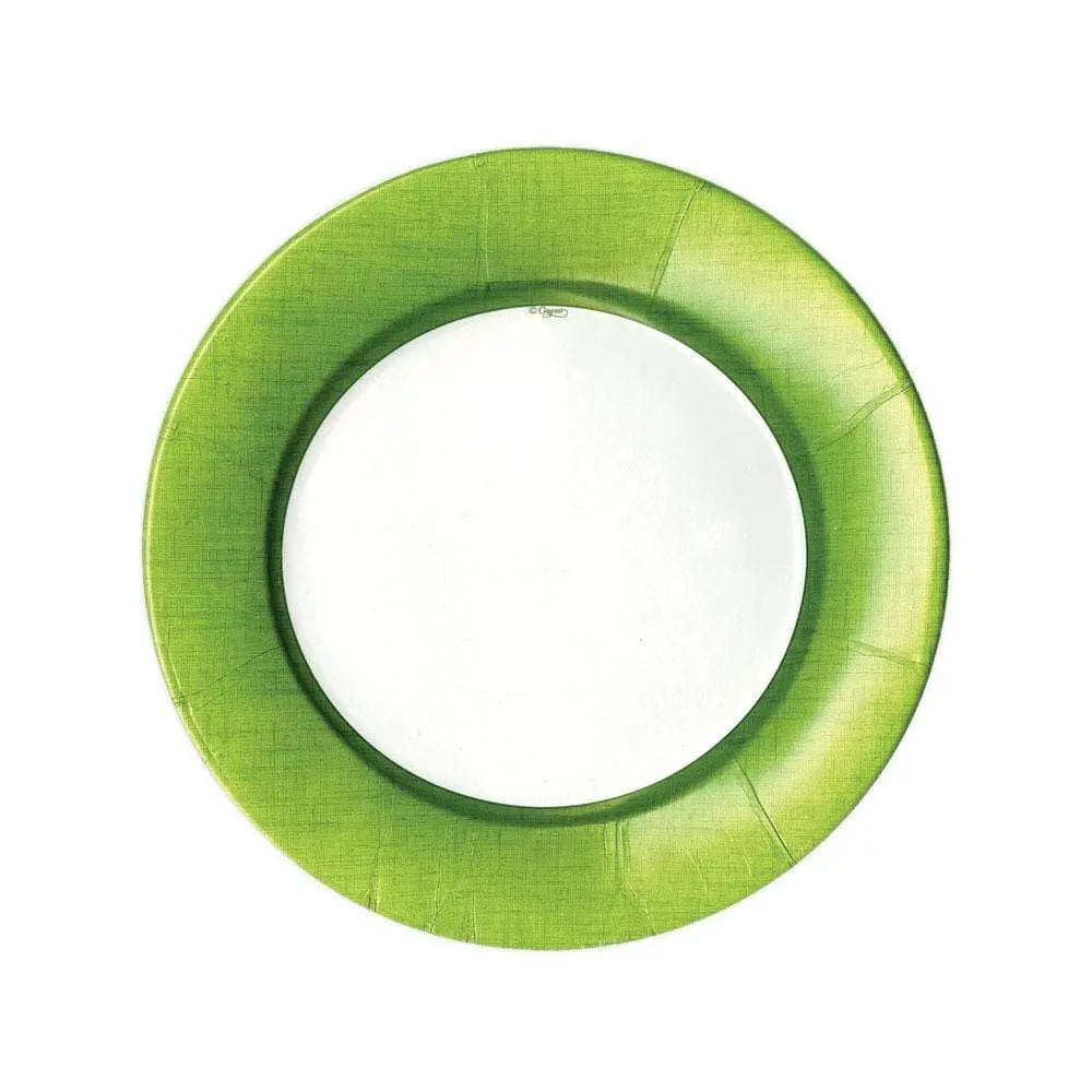 Caspari Linen Salad and Dessert Plate in Moss Green