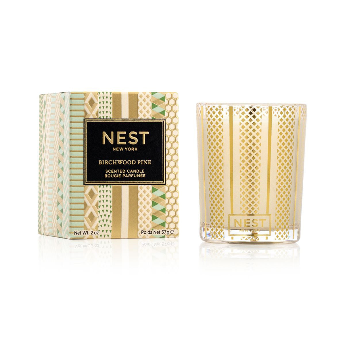 An image of Nest Fragrances Birchwood Pine Votive Candle 2 oz