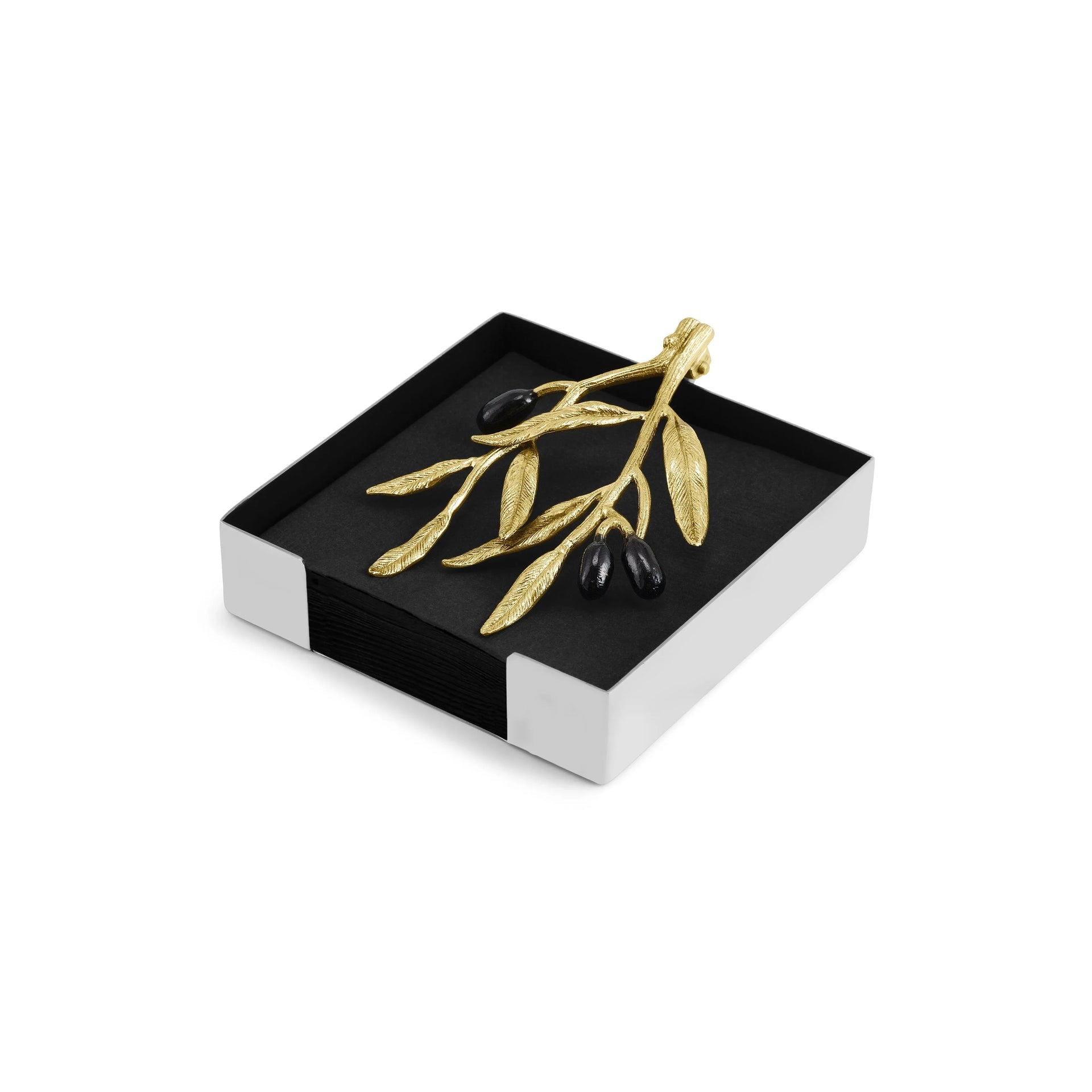 Michael Aram Olive Branch Gold Cocktail Napkin Holder