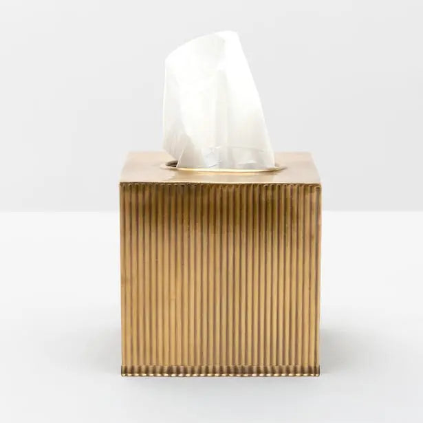 Pigeon and Poodle Redon Tissue Box Holder in Antique Brass