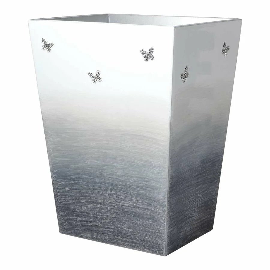 An image of Mike and Ally Breeze Gray Straight Wastebasket and Liner