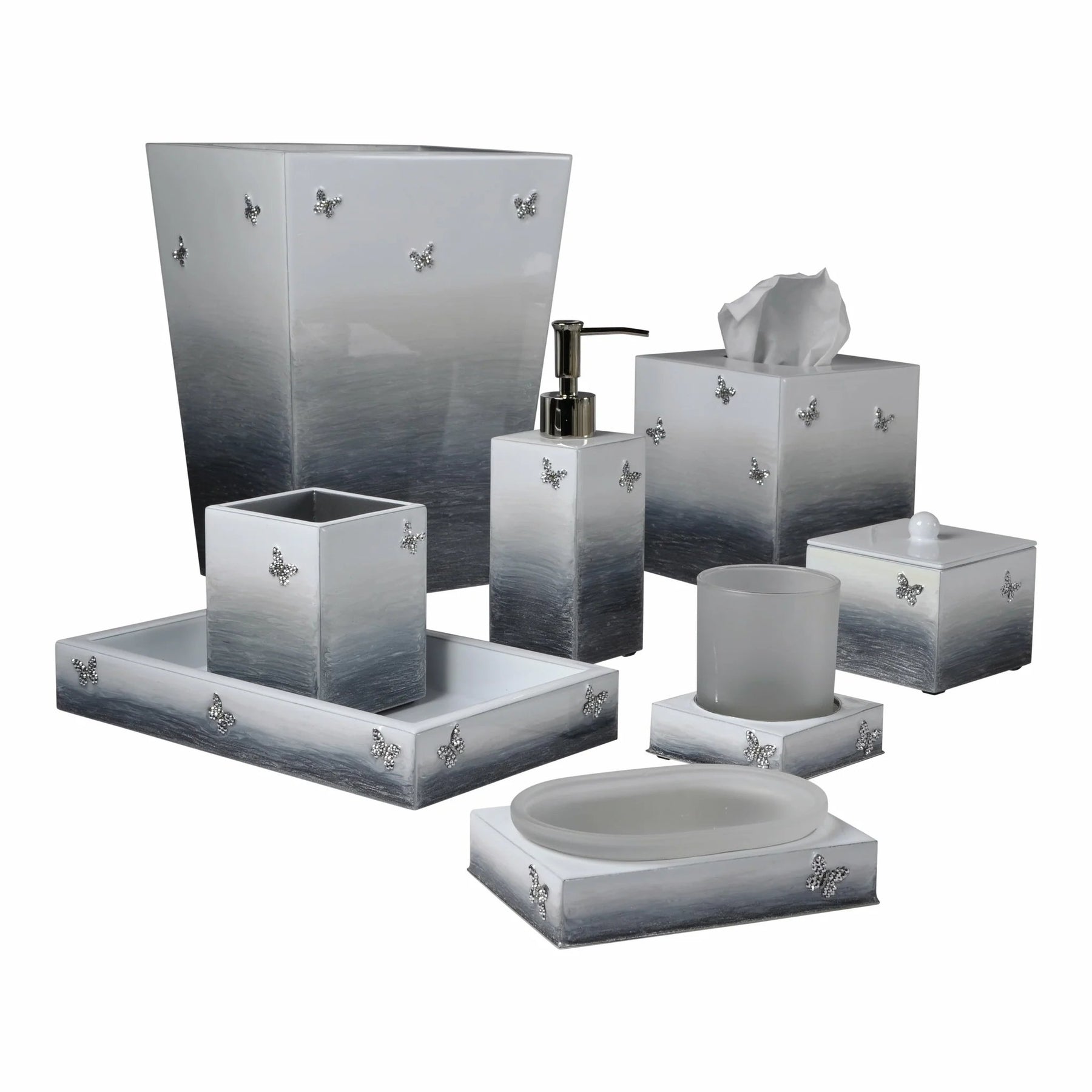 An image of Mike and Ally Breeze Gray Straight Wastebasket and Liner
