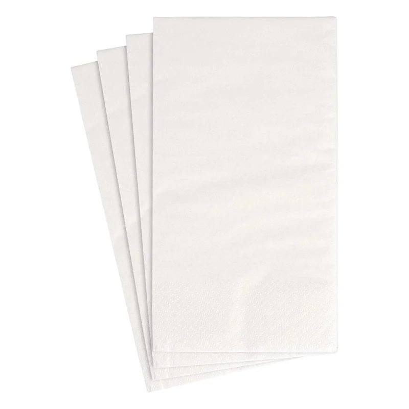 An image of Caspari White Pearl Guest Towel Napkin