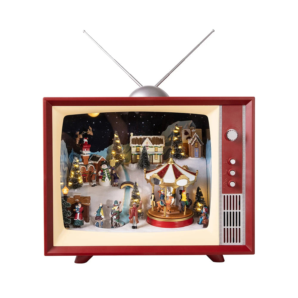 Mr. Christmas 15" Animated Musical Vintage TV
