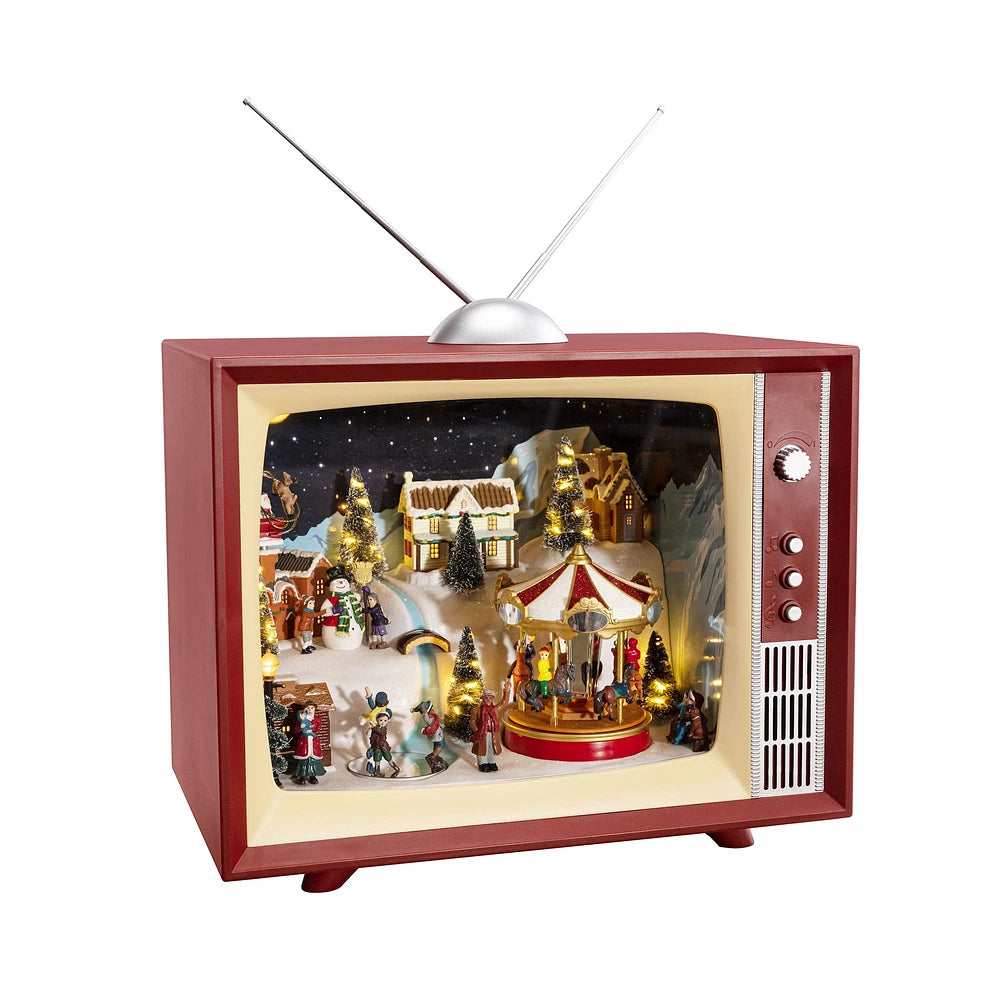 An image of Mr. Christmas 15" Animated Musical Vintage TV