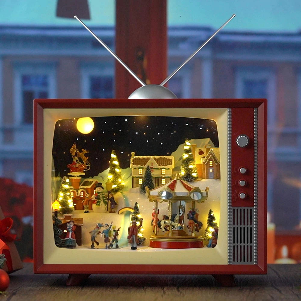 An image of Mr. Christmas 15" Animated Musical Vintage TV