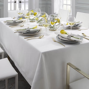 Sferra Blaine White Tablecloth - 90" x 90"