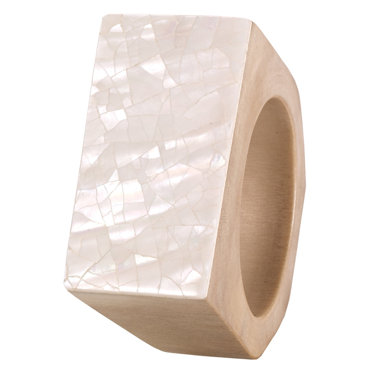 An image of Bodrum Cracked Shell Napkin Ring - Set of 4