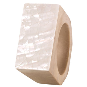 Bodrum Cracked Shell Napkin Ring - Set of 4