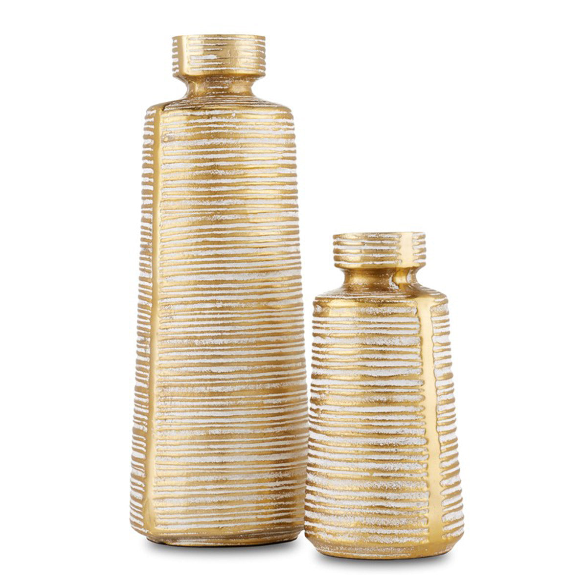 An image of Currey & Company Kenna White Vase - Set of 2