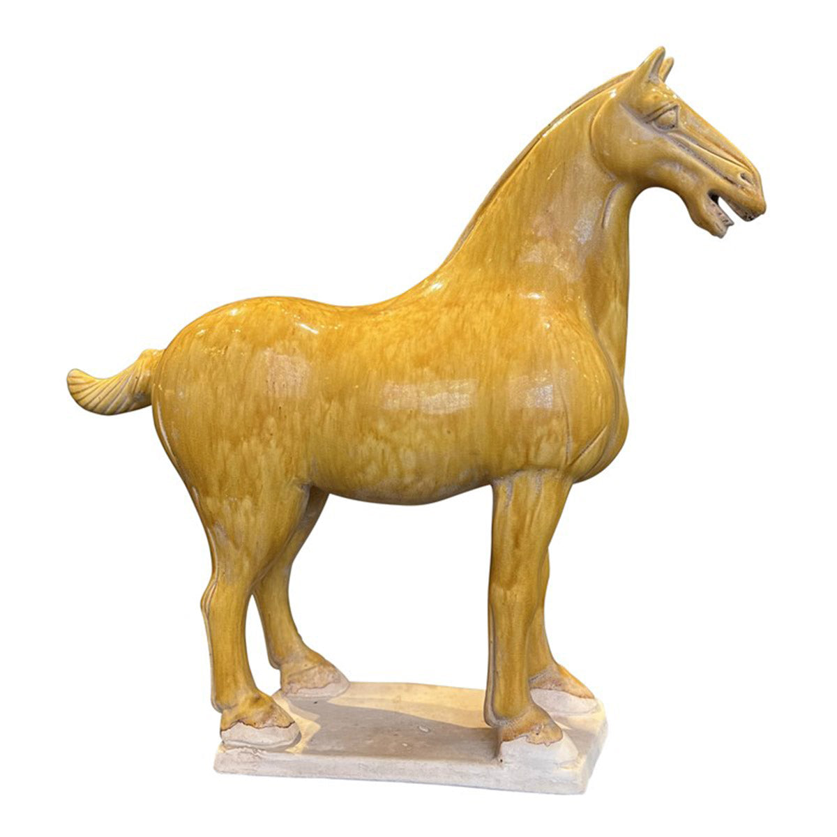 An image of Currey & Company Tang Dynasty Medium Persimmon Horse