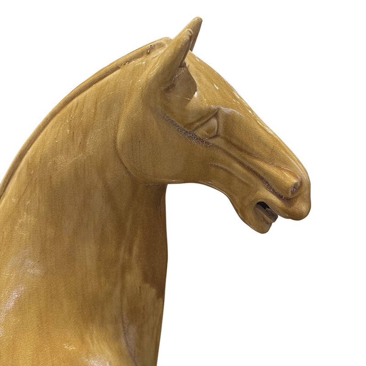 An image of Currey & Company Tang Dynasty Medium Persimmon Horse