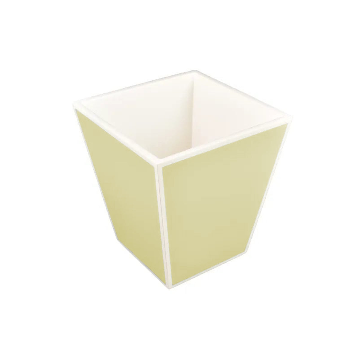 An image of Pacific Connections Taupe & White Waste Basket