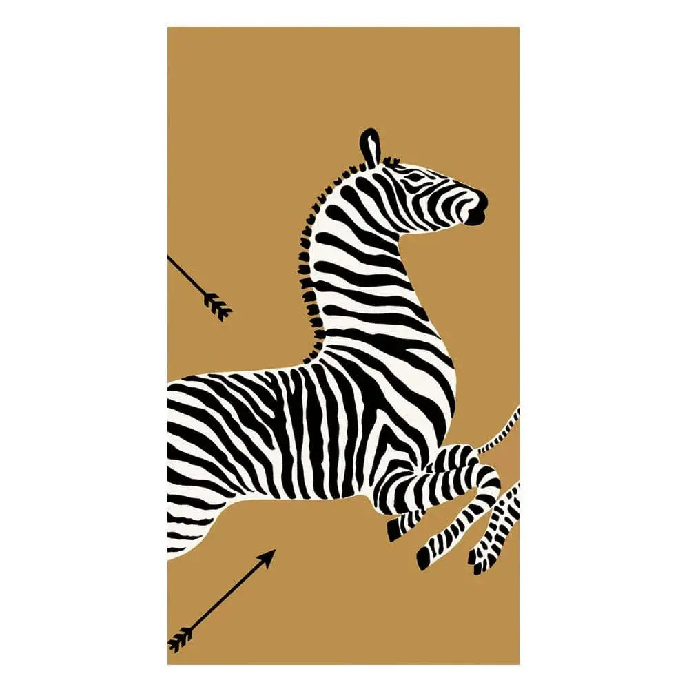 Caspari Zebras Guest Towels in Gold