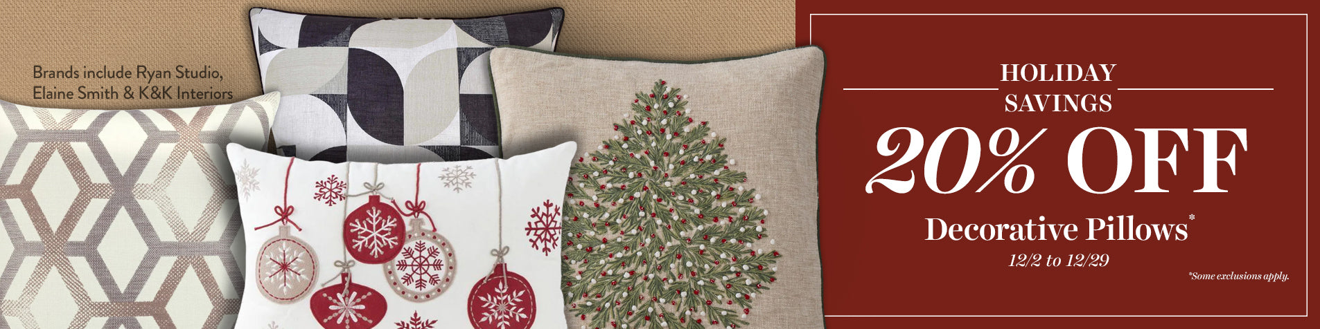 20% Off Decorative Pillow Sale