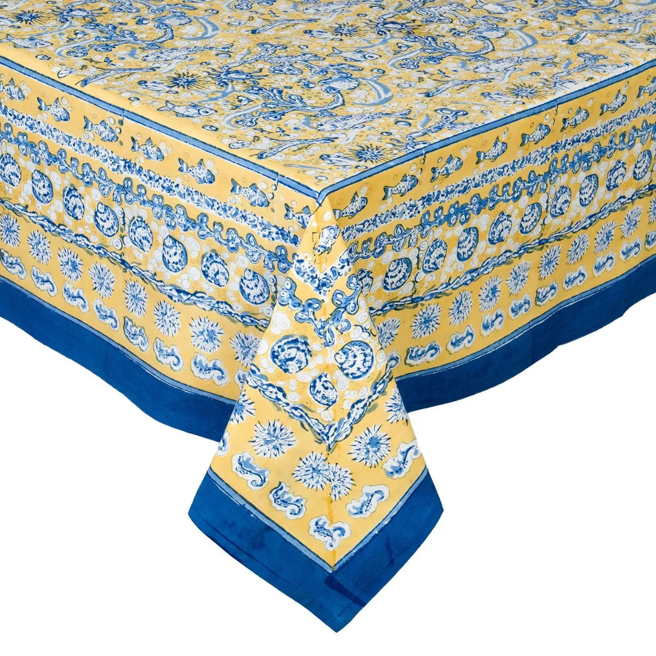 Caravan La Mer Tablecloth Yellow Blue