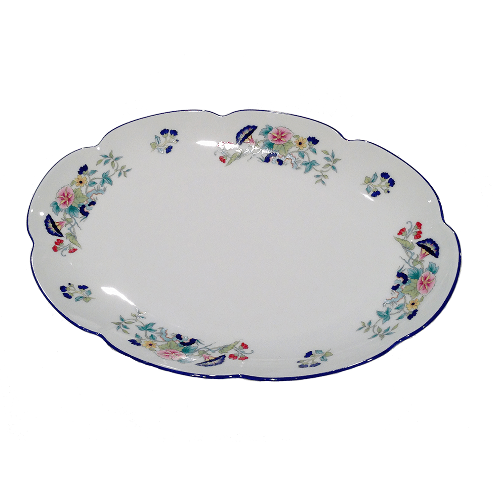 An image of Royal Limoges Paradis Bleu Medium Oval Platter