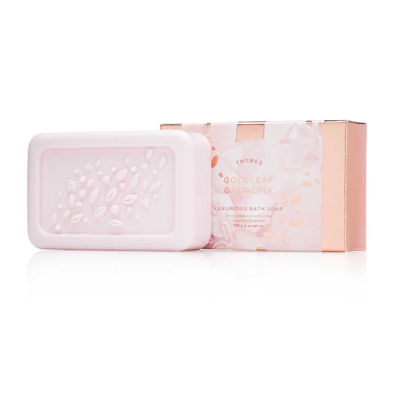 An image of Thymes Goldleaf Gardenia Bath Soap