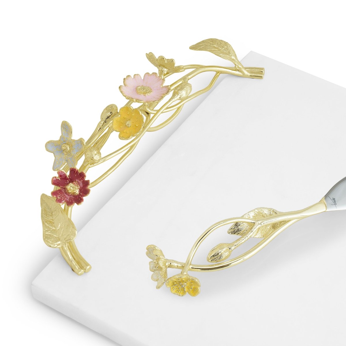 An image of Michael Aram Wildflowers - Cheese Board with Knife