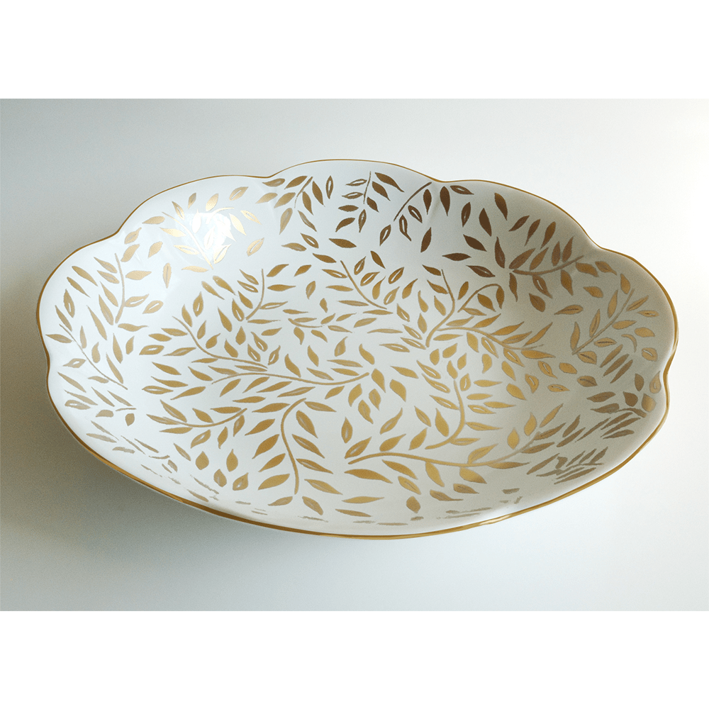 Royal Limoges Olivier Gold Round Deep Platter