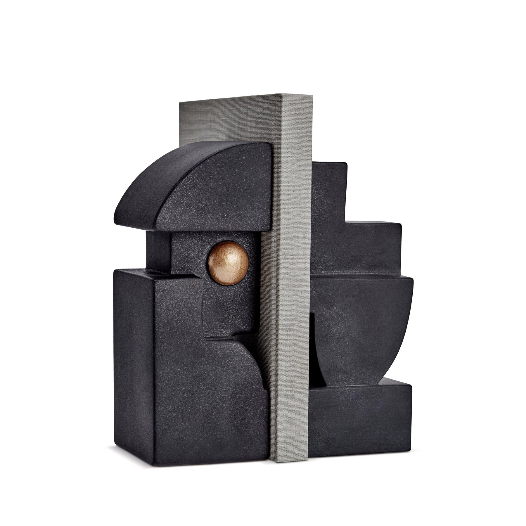 An image of L'Objet Cubisme Bookend One - Black/Gold