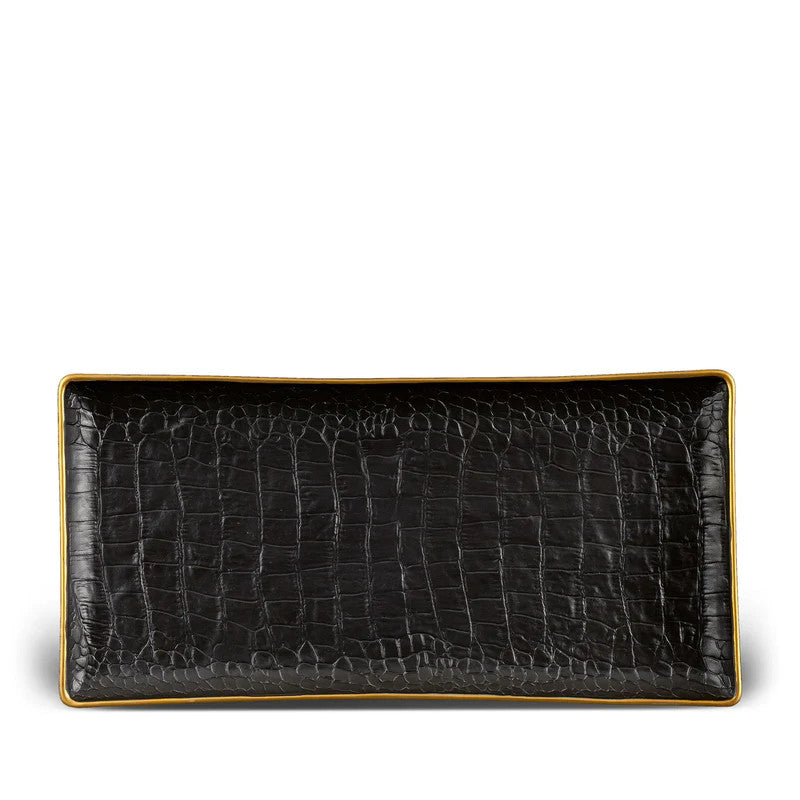 An image of L'Objet Crocodile Rectangular Tray - Medium