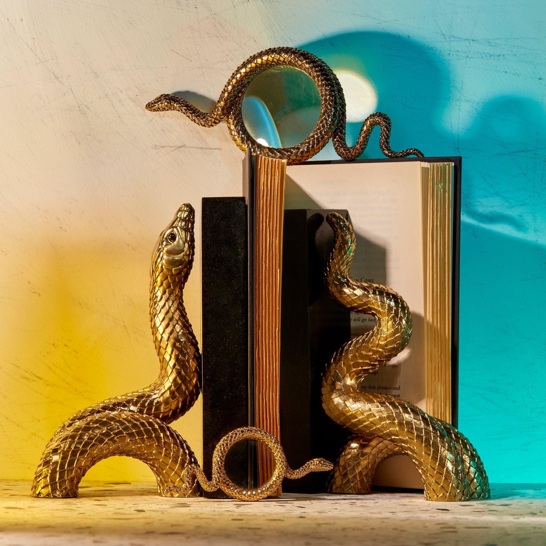 An image of L'Objet Snake Magnifying Glass - Gold
