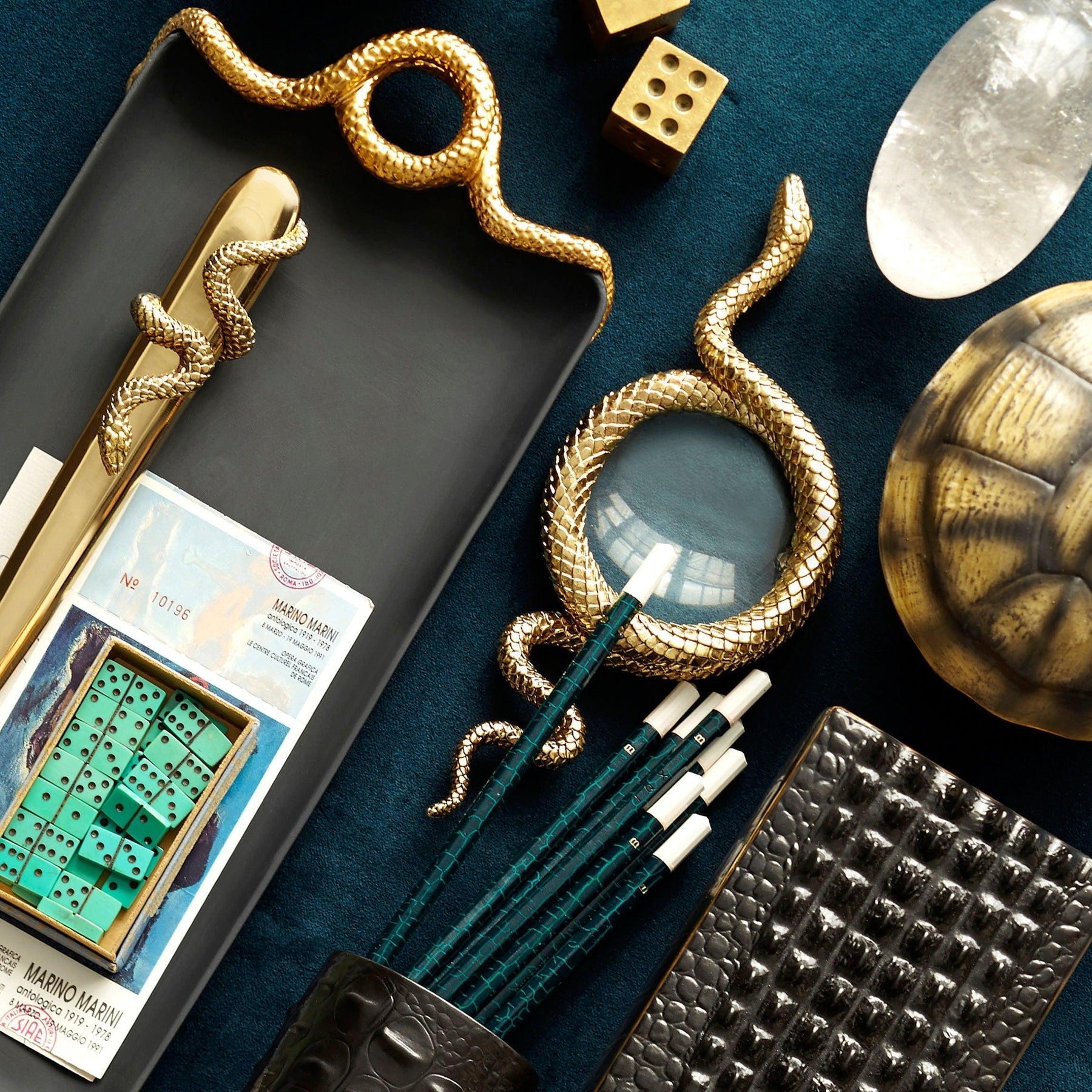 An image of L'Objet Snake Magnifying Glass - Gold