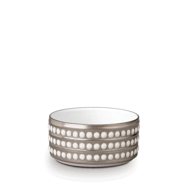 An image of L'Objet Perlée Deep Bowl - Platinum - Small