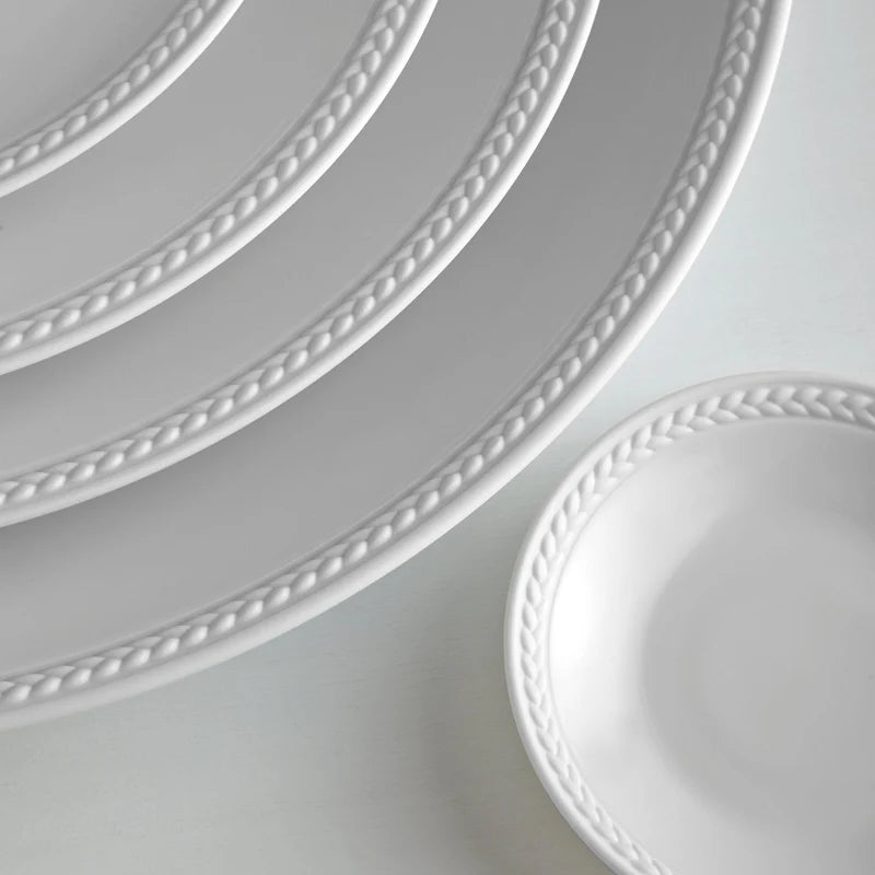 L'Objet Soie Tressée Dinner Plate - White