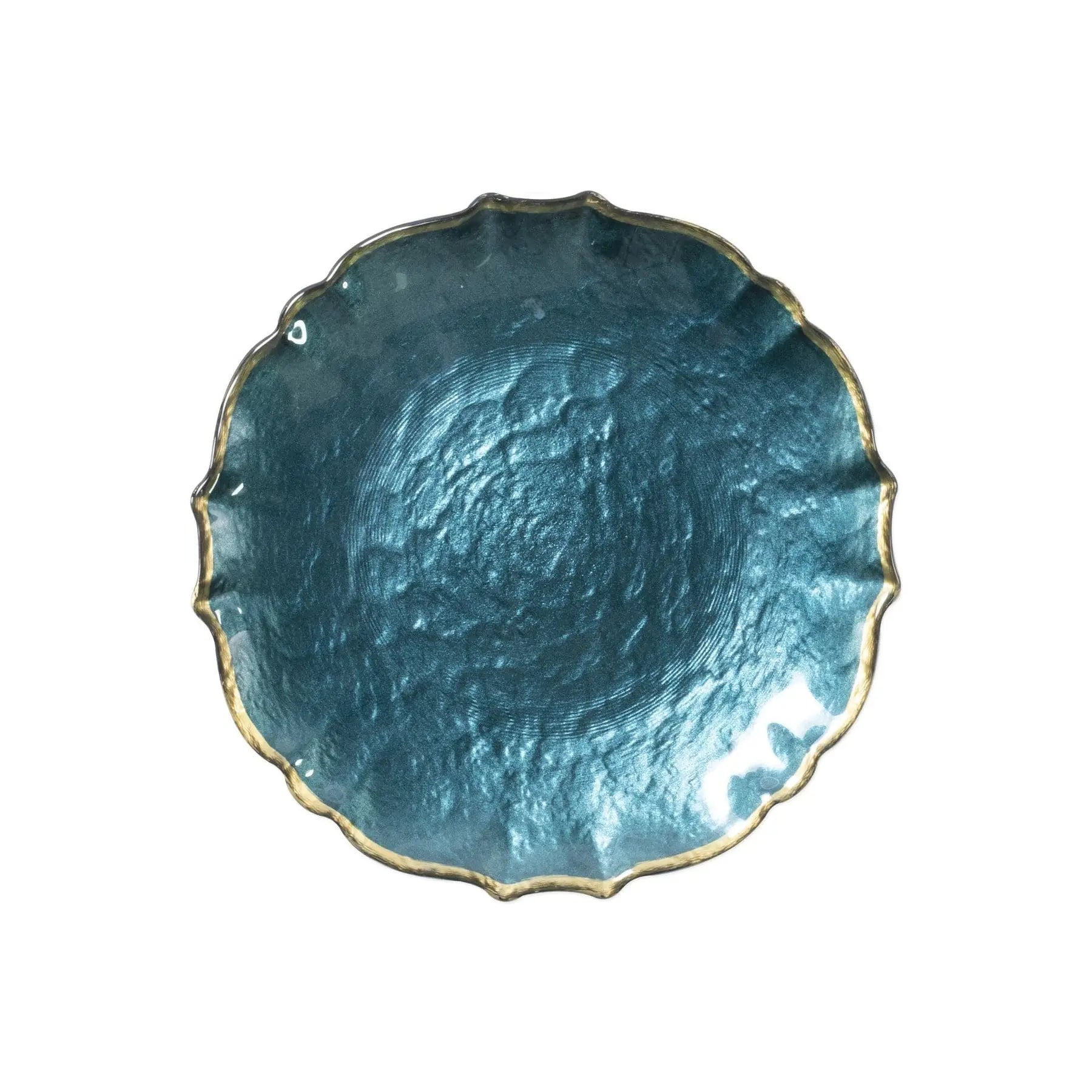 Viva By Vietri Pastel Glass Teal Salad Plate