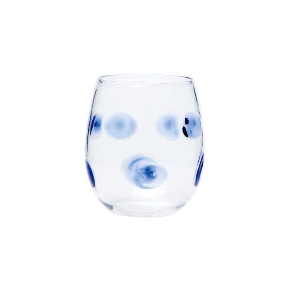An image of Vietri Drop Stemless Wine Glass