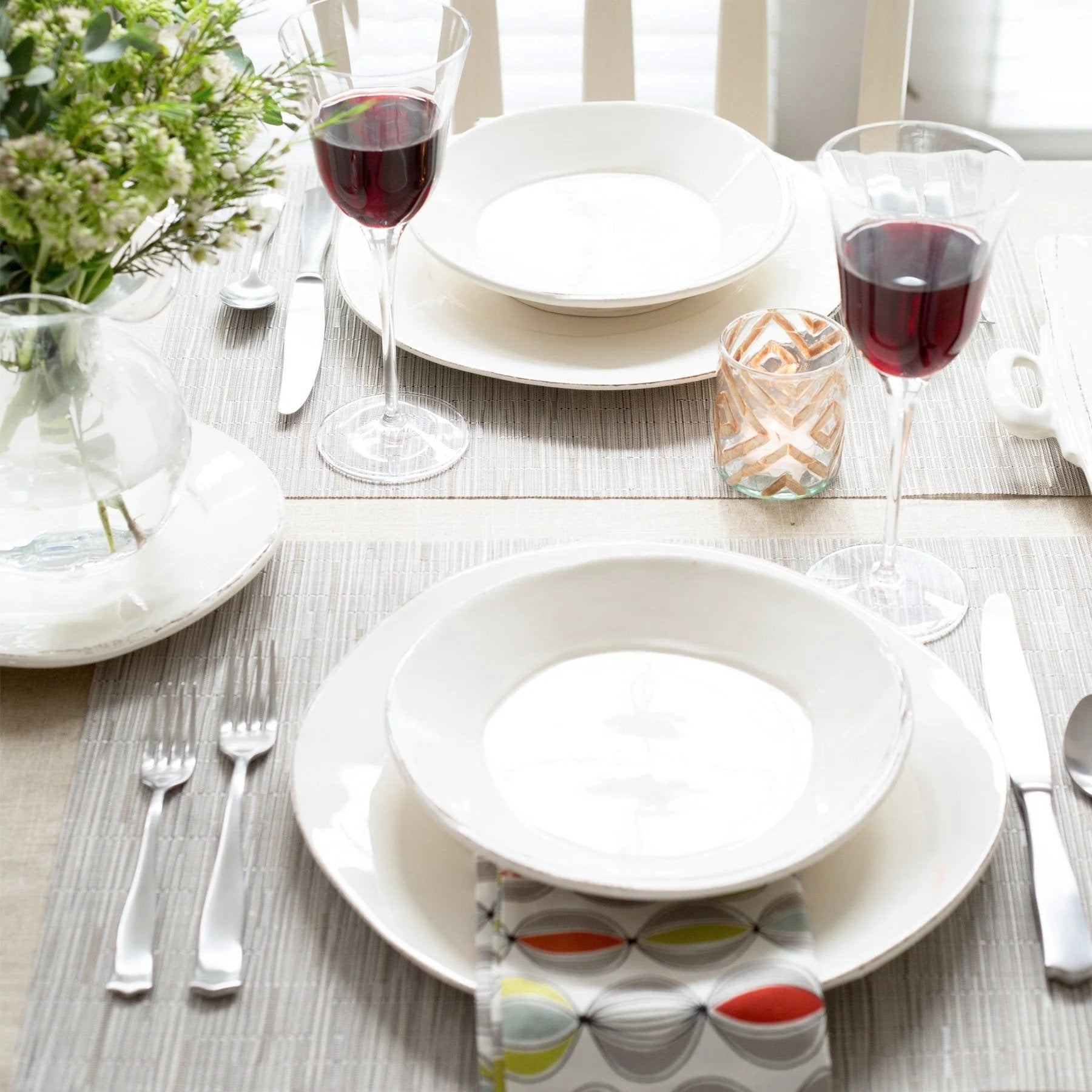 An image of Vietri White Lastra Pasta Bowl
