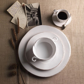 Vietri Lastra White Espresso Cup And Saucer