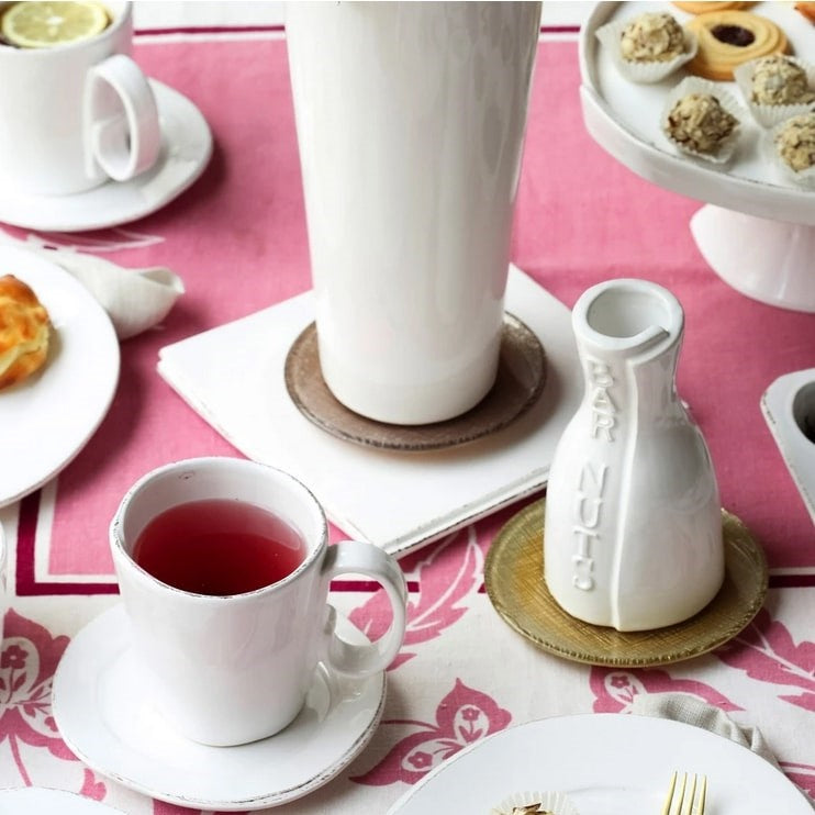 An image of Vietri Lastra White Espresso Cup And Saucer