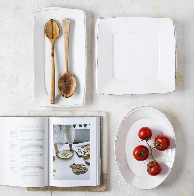 Vietri Lastra White Small Oval Platter