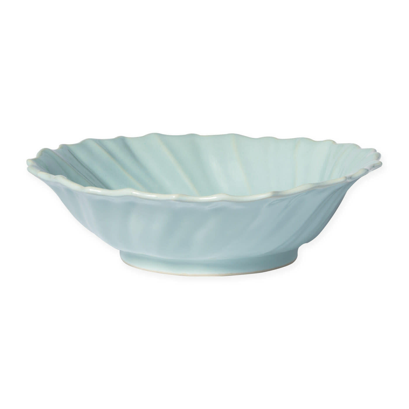 An image of Vietri Incanto Stone Aqua Ruffle Large Bowl