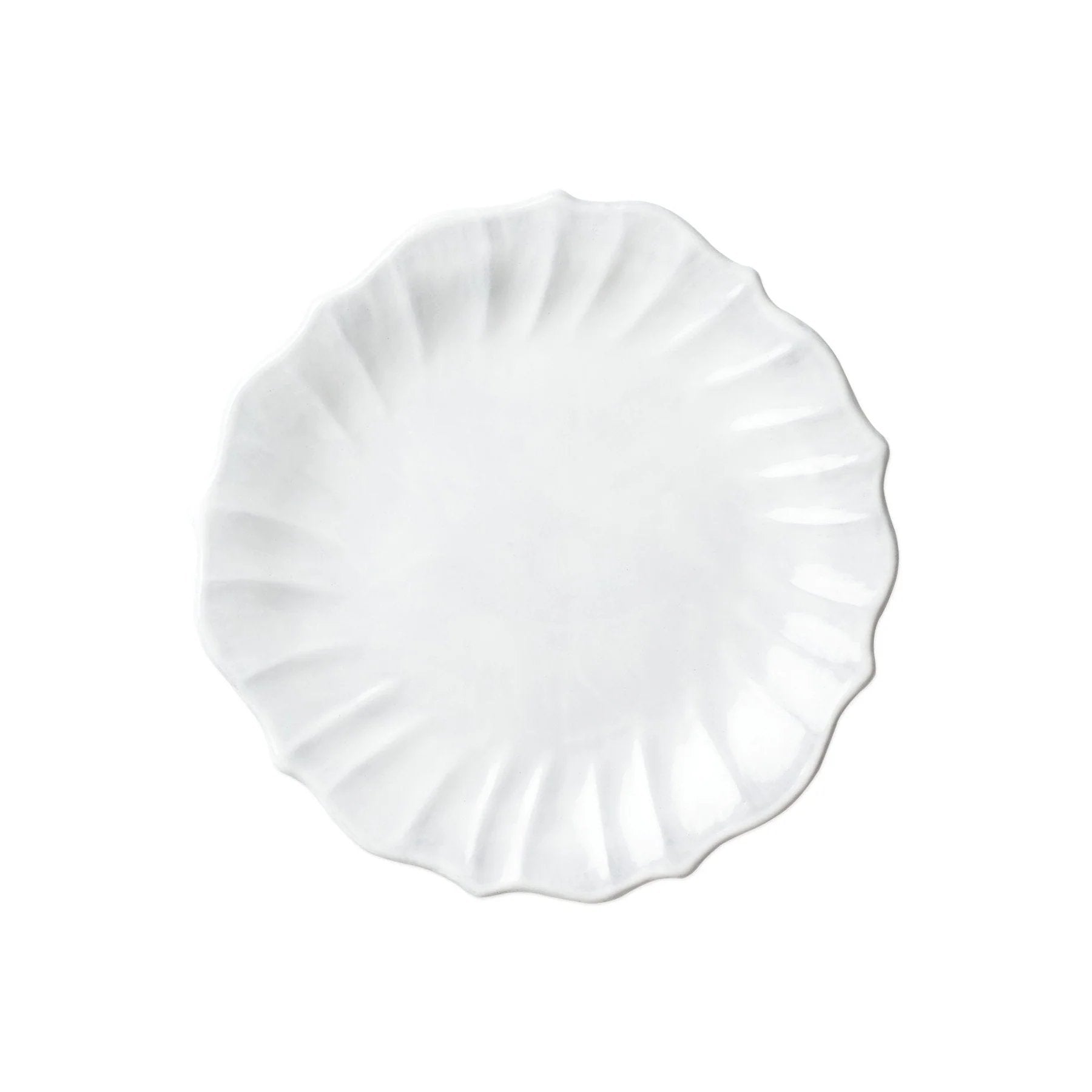 An image of Vietri Incanto White Stone Ruffle Salad Plate