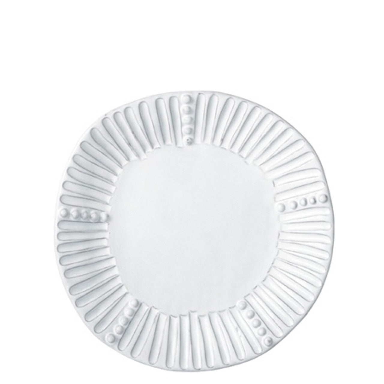 An image of Vietri Incanto White Stone Stripe Salad Plate