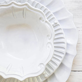 Vietri Incanto White Stone Stripe Salad Plate