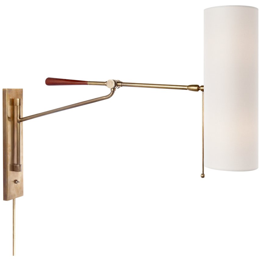 An image of Visual Comfort Aerin Frankfort Articulating Wall Light - Antique Brass