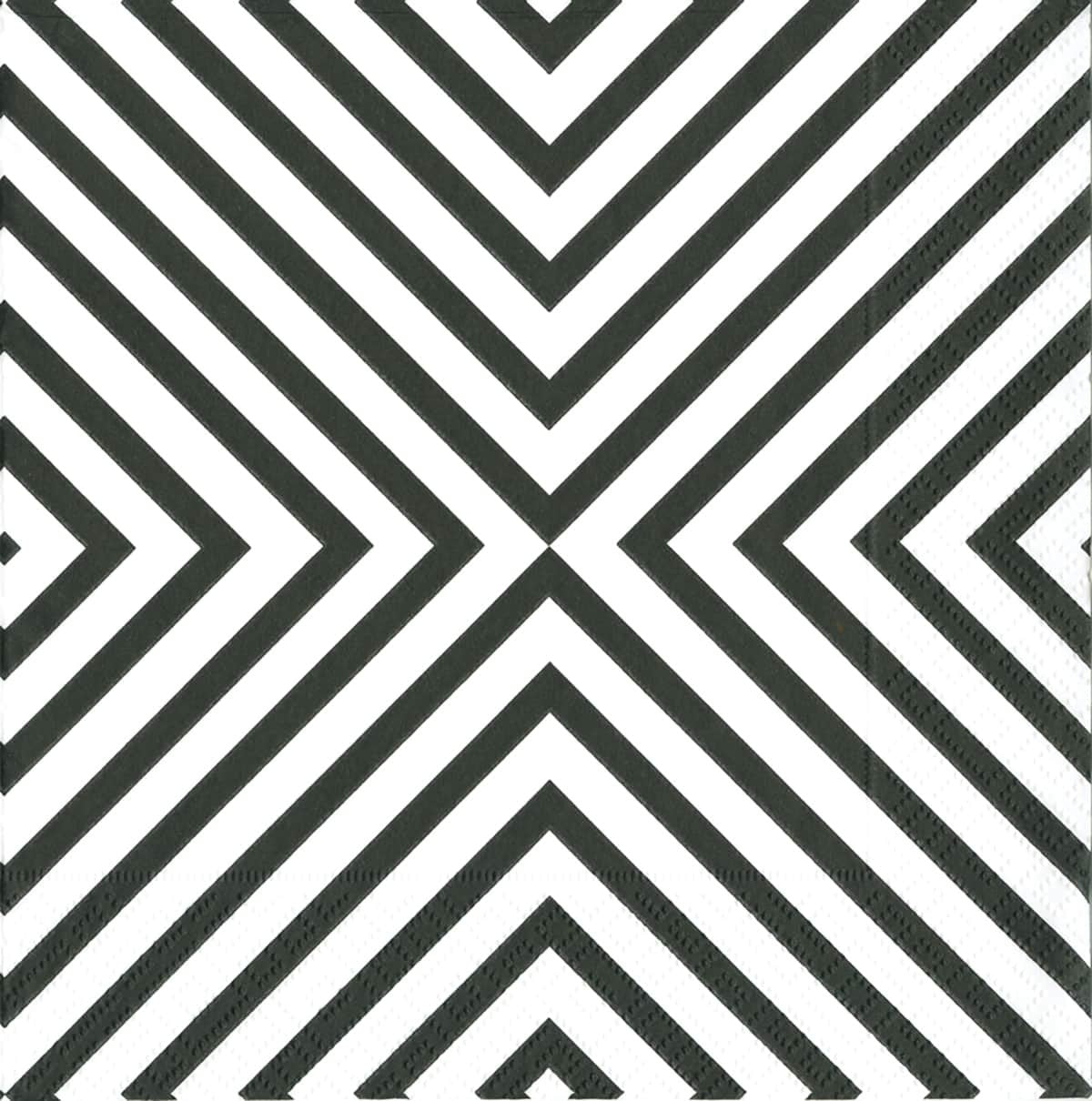 Caspari Chevron Black Cocktail Napkins